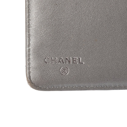 Chanel Lambskin Camellia Embossed Yen Wallet Black 6 of 15