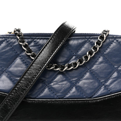 Chanel Aged Calfskin Quilted Small Gabrielle Clutch With Chain Navy Black 9 of 11
