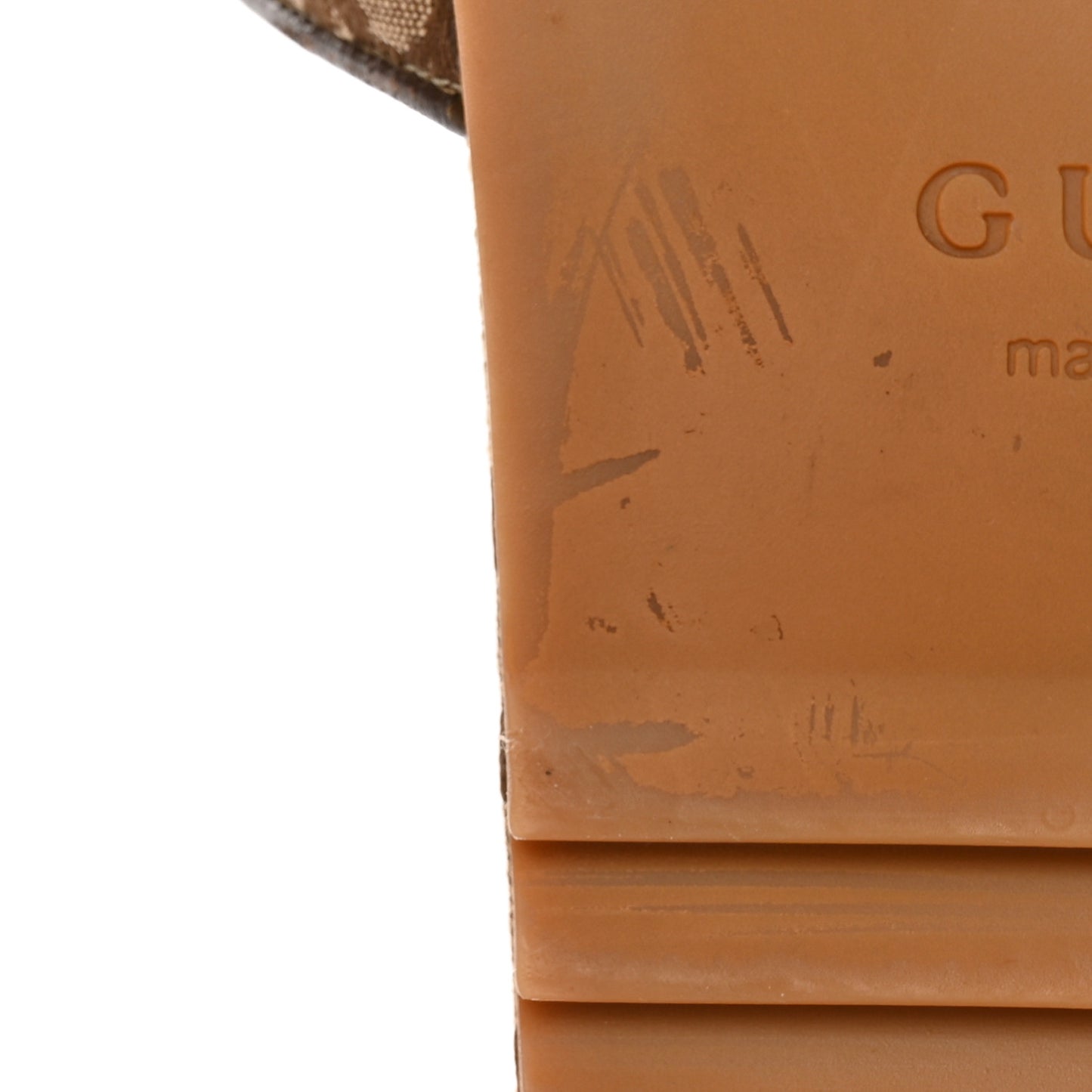 Monogram Jumbo GG Mens Slide Sandals 8 Camel Ebony