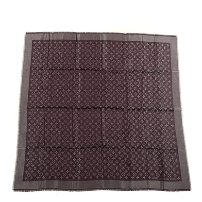 Louis Vuitton Silk Lurex Wool Monogram Shine Shawl Amarante 1 of 4