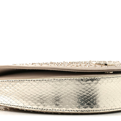 Gucci Satin Crystal Half Moon Chain Shoulder Bag Beige 9 of 11