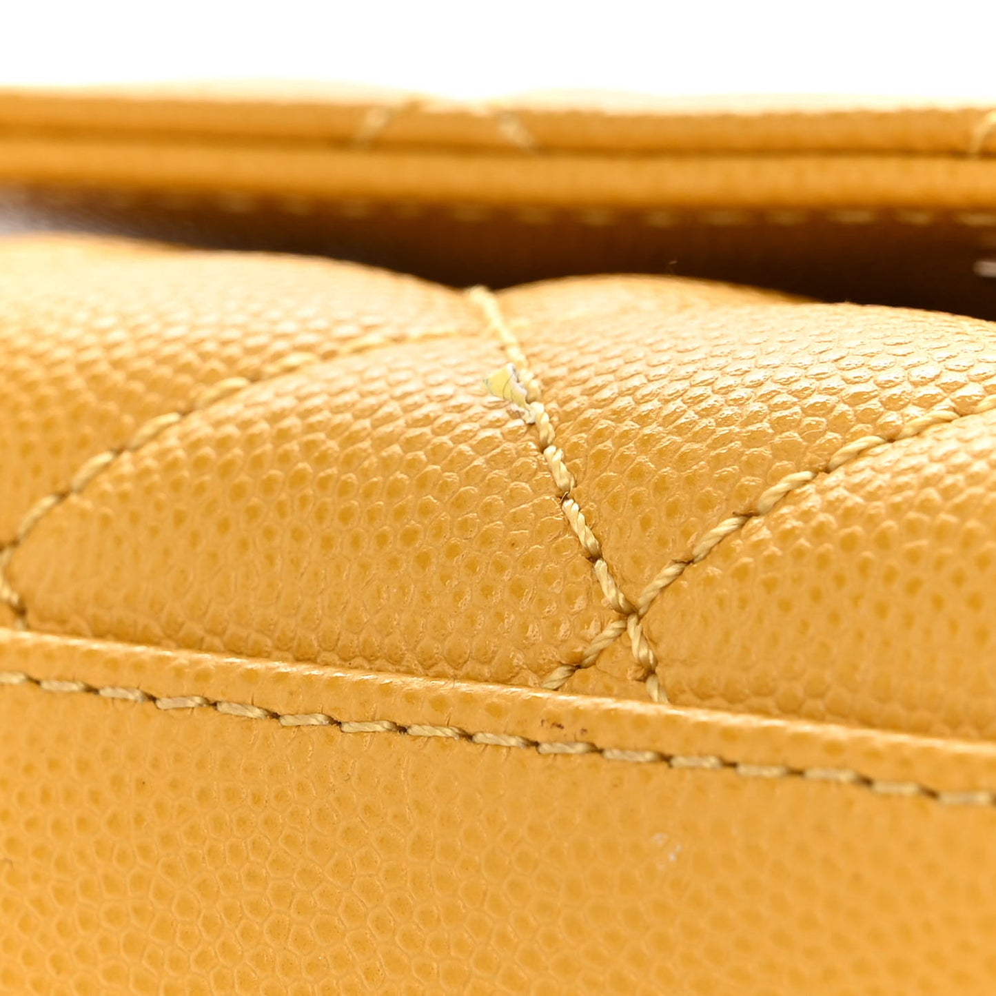 Caviar Quilted Extra Mini Coco Handle Flap Yellow