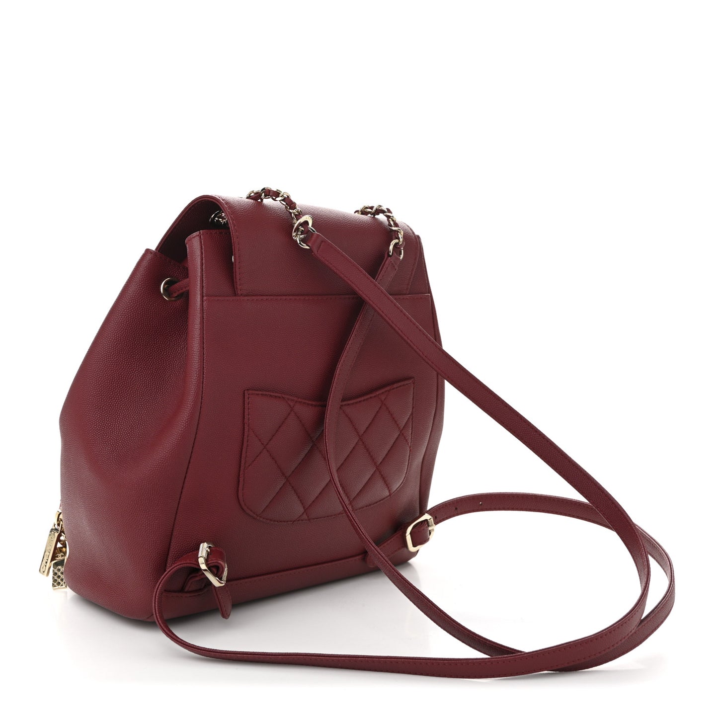 Caviar Quilted Business Affinity Backpack Burgundy