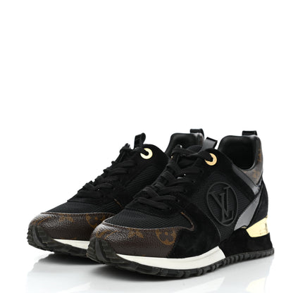 Louis Vuitton Suede Monogram Run Away Sneakers 35 Black 3 of 9