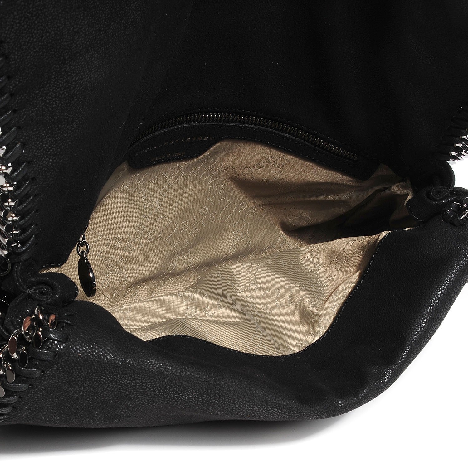 Stella McCartney Faux Leather Shaggy Deer Falabella Fold Over Clutch Black 5 of 6