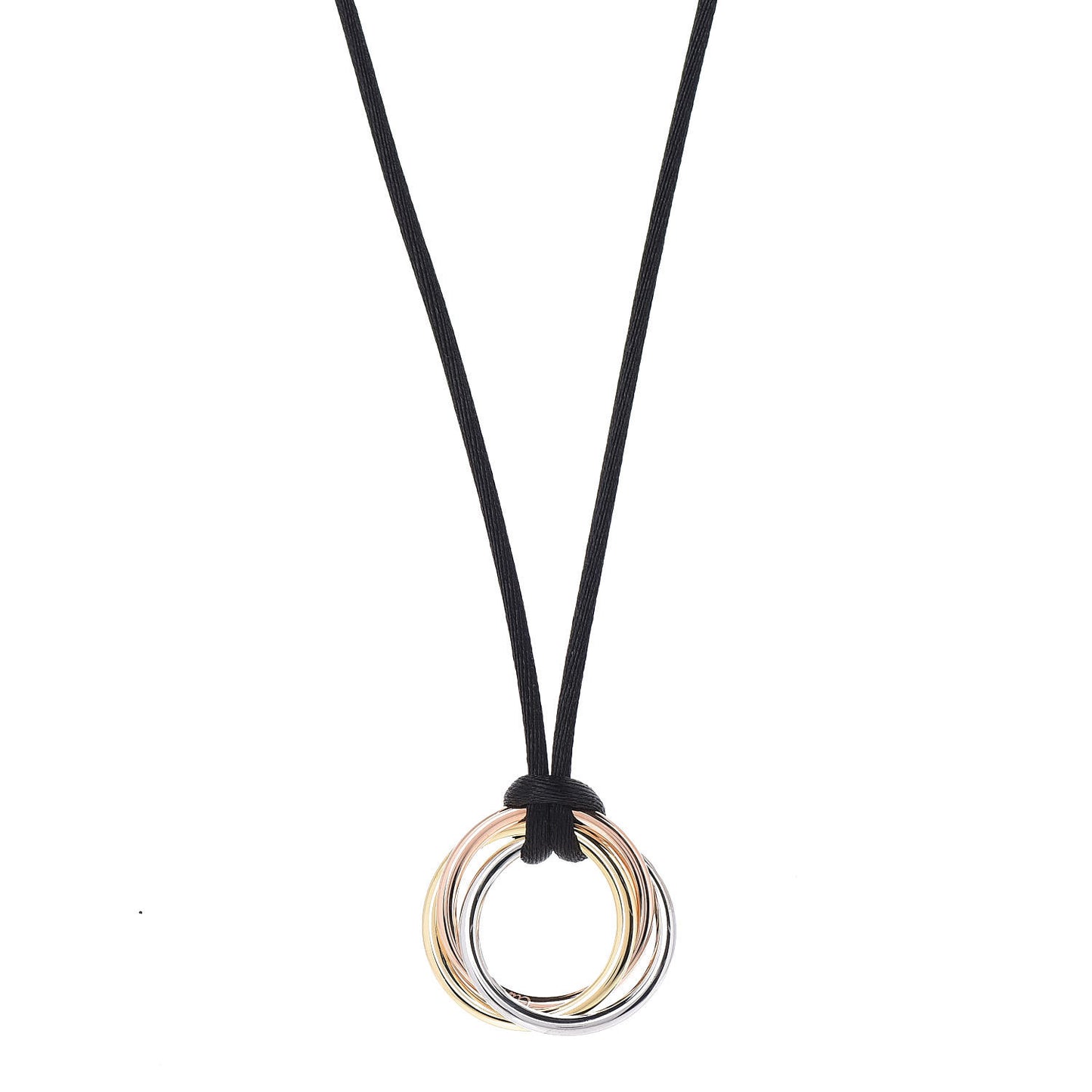 18K Pink Yellow White Gold Trinity Cord Necklace