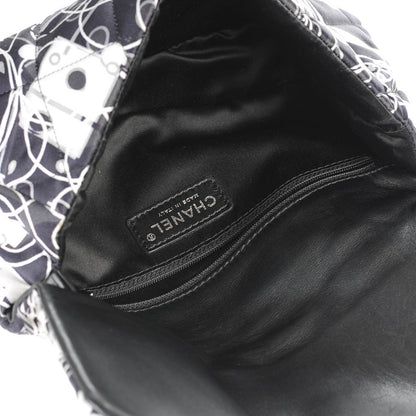 Chanel Satin Quilted Medium Kaleidoscope Flap Black White 6 of 8