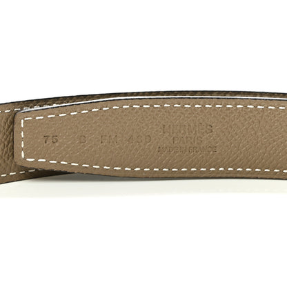 Hermes Swift Epsom 24mm Mini H Belt 75 30 Black Etoupe 3 of 6