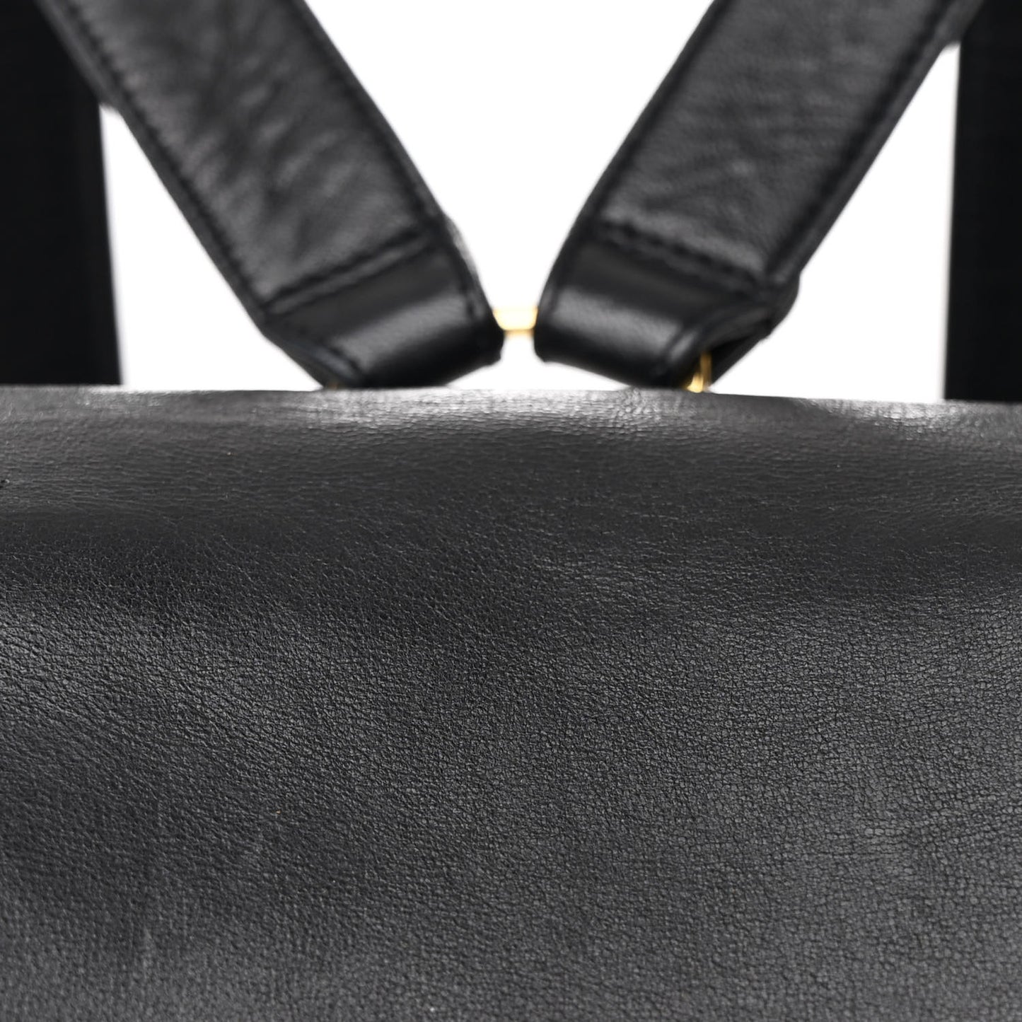 Lambskin Quilted Drawstring Backpack Black