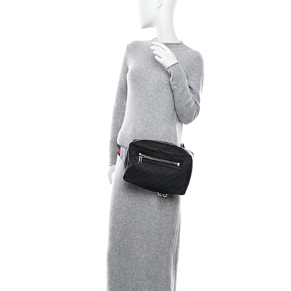 Gucci GG Supreme Monogram Web Belt Bag Black Grey 2 of 10