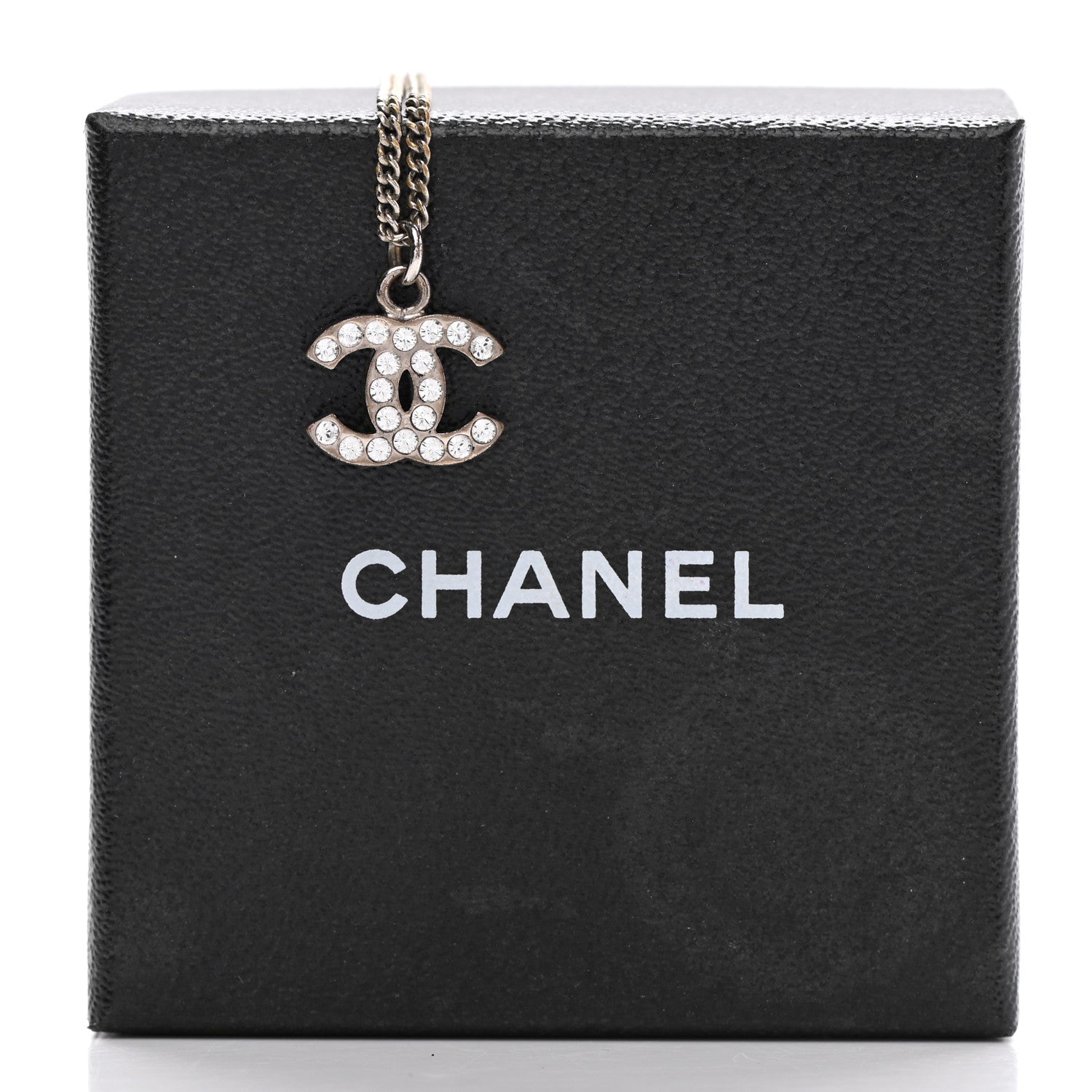Chanel Crystal Timeless CC Necklace Silver 7 of 7