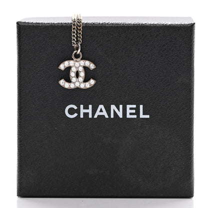 Chanel Crystal Timeless CC Necklace Silver 7 of 7