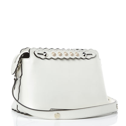 Fendi Vitello Dolce Scalloped Studded Medium By The Way Boston Bag White Ice 3 of 10