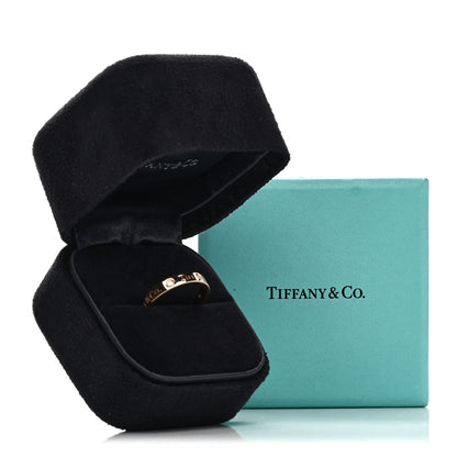 Tiffany 18K Rose Gold Diamond Logo Band Ring 49 4.75 6 of 6