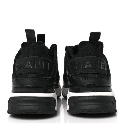 Chanel Velvet Calfskin Mixed Fibers CC Sneakers 38.5 Black 5 of 8