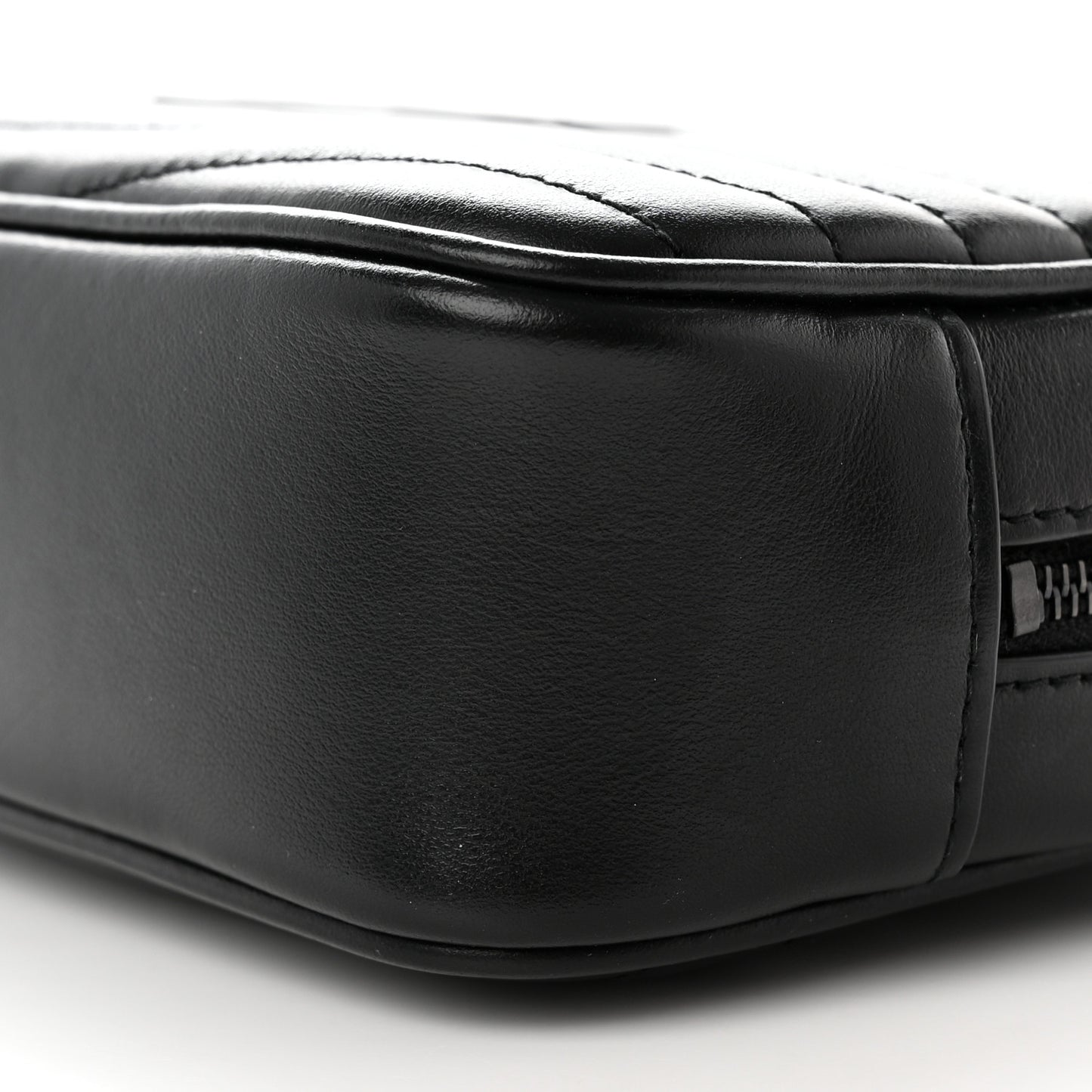 Calfskin Matelasse Monochrome Monogram Mini Lou Camera Bag Black