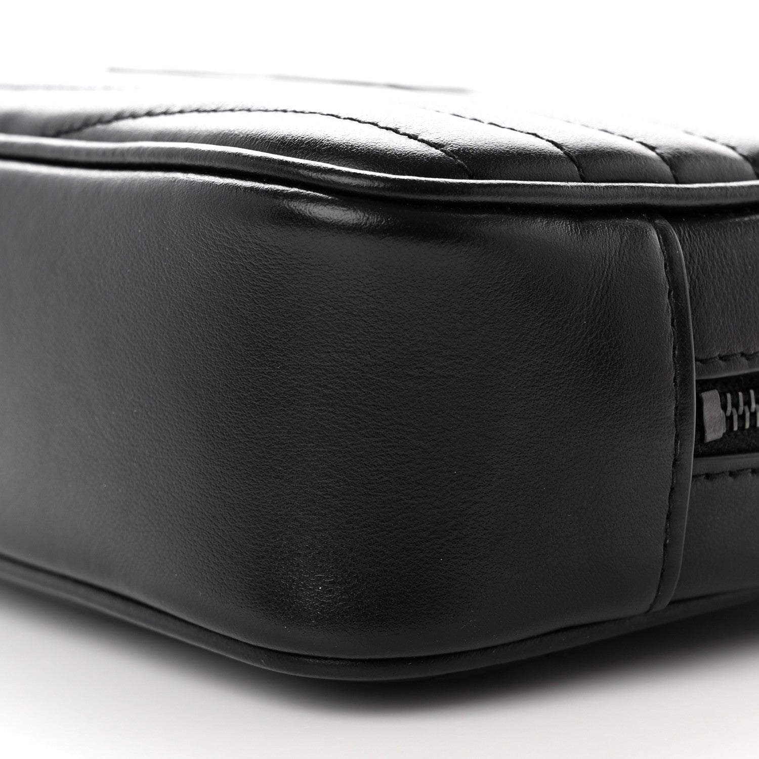 Saint Laurent Calfskin Matelasse Monochrome Monogram Mini Lou Camera Bag Black 9 of 10