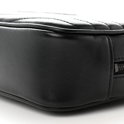 Saint Laurent Calfskin Matelasse Monochrome Monogram Mini Lou Camera Bag Black 9 of 10