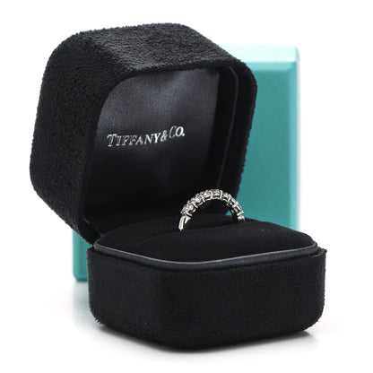 Tiffany Platinum Diamond .57ctw 3mm Half Circle Embrace Band Ring 48 4.5 6 of 6