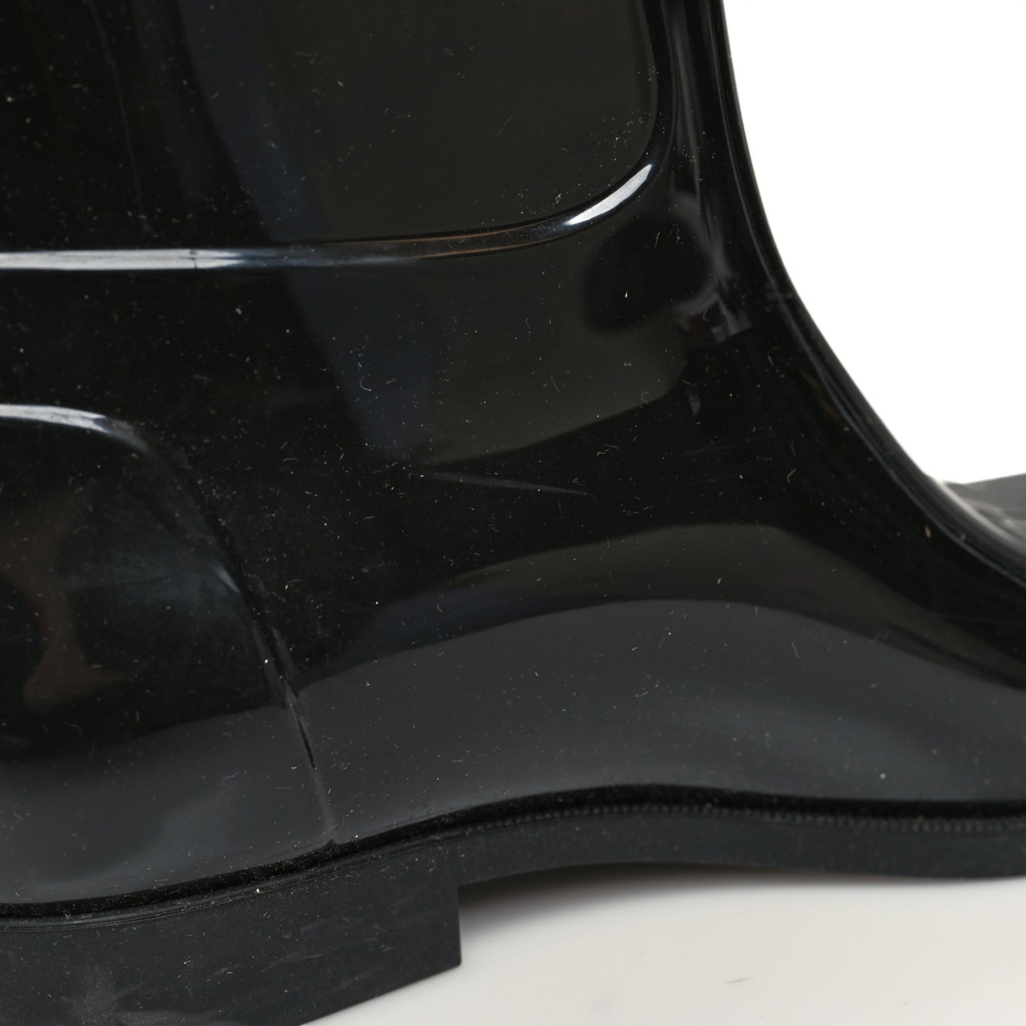 Rubber Embossed Monogram Drops High Rain Boots 36 Black