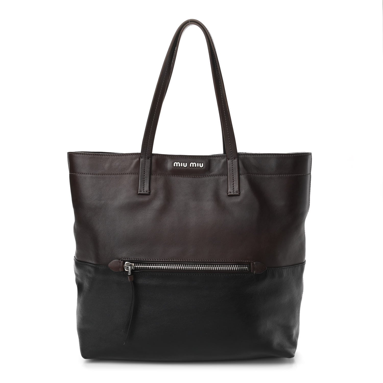 Miu Miu Vitello Soft Calfskin Shopping Tote Nocciolo Black 1 of 9