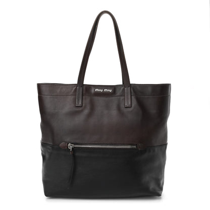 Miu Miu Vitello Soft Calfskin Shopping Tote Nocciolo Black 1 of 9