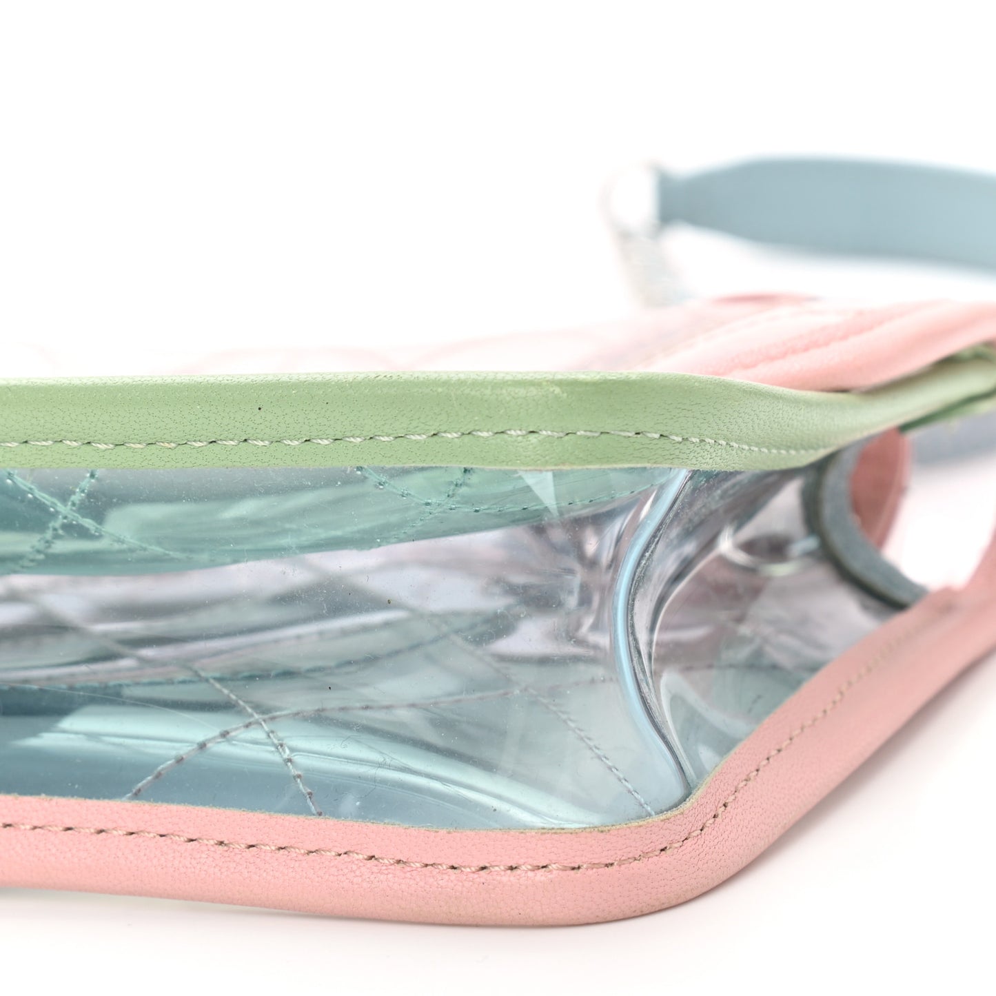 Lambskin PVC Quilted Mini Coco Splash Flap Blue Green