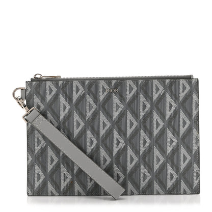 Christian Dior Coated Canvas CD Diamond Pouch Grey 1 of 11