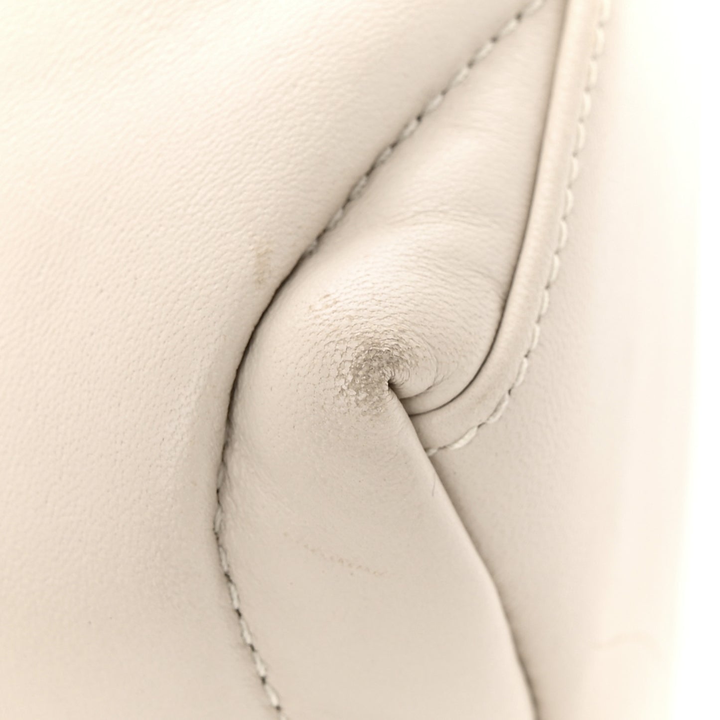 Lambskin Quilted Small Loulou Puffer Monogram Chain Satchel Crema Soft
