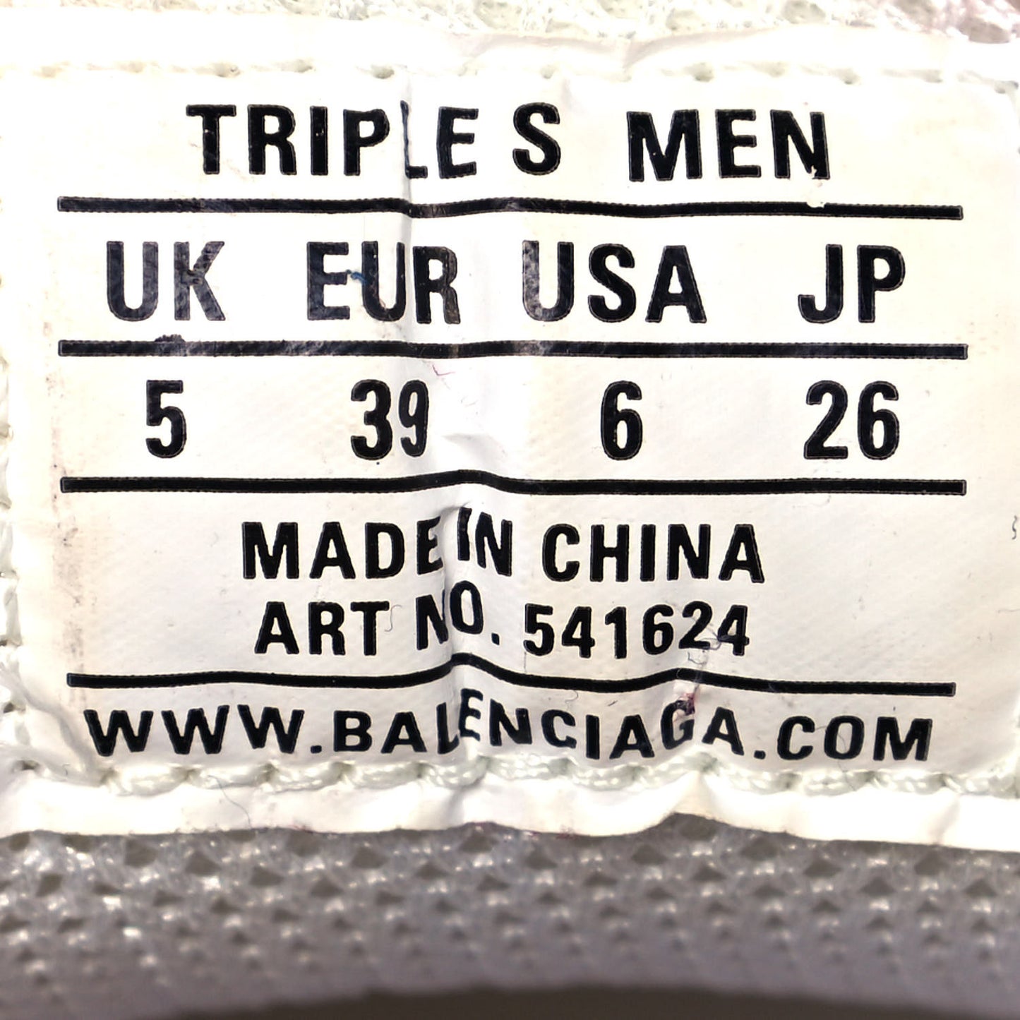 Fabric Mesh Clear Sole Mens Triple S Sneakers 39 White Red