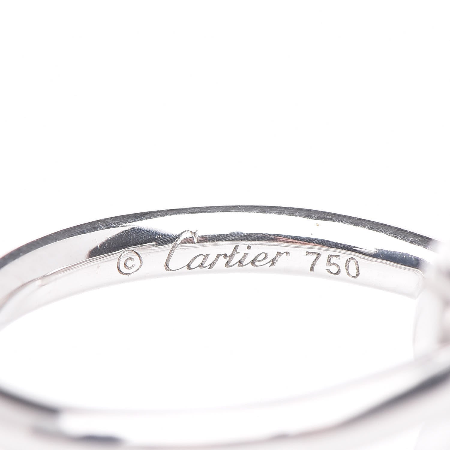 Cartier 18K White Gold Entrelaces Ring 46 3.75 4 of 5