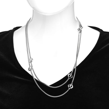 David Yurman Sterling Silver Logo Station Necklace 46" 2 of 4