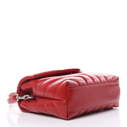 Saint Laurent Calfskin Y Quilted Monogram Toy Loulou Crossbody Bag Rouge Eros 4 of 12