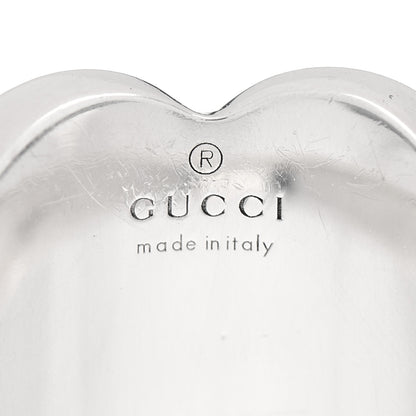 Gucci Sterling Silver Enamel Heart Ring Blue 56 7.5 5 of 5