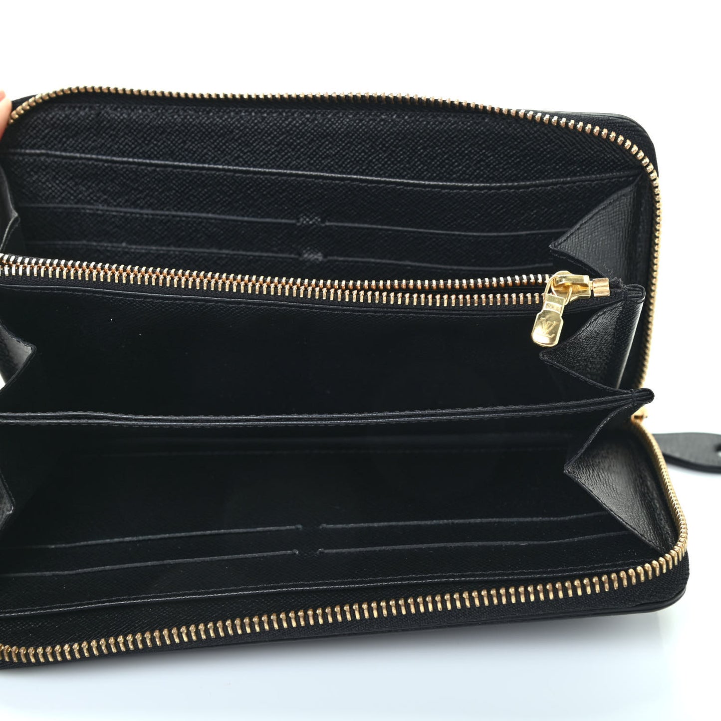 Calfskin Colored Monogram Zippy Wallet Blue Black
