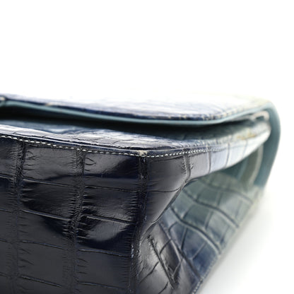 Chanel Alligator Ombre Jumbo Double Flap Blue 15 of 17