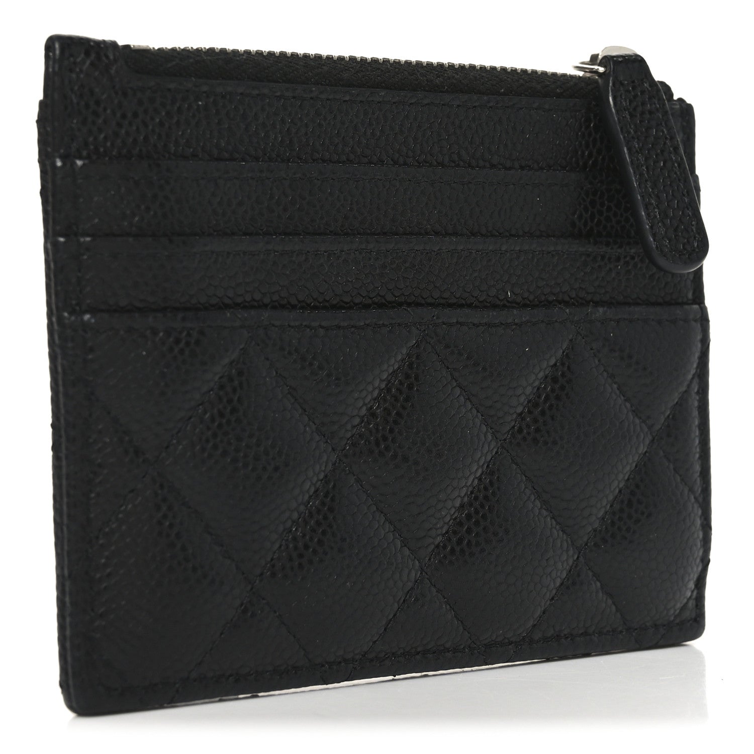 Chanel Caviar Quilted CC Zip Card Holder Black 3 of 7