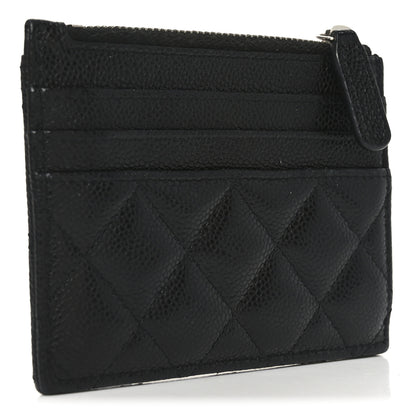 Chanel Caviar Quilted CC Zip Card Holder Black 3 of 7