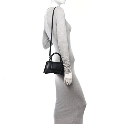 Balenciaga Shiny Box Calfskin Strass Hourglass Top Handle Bag XS Black 2 of 11