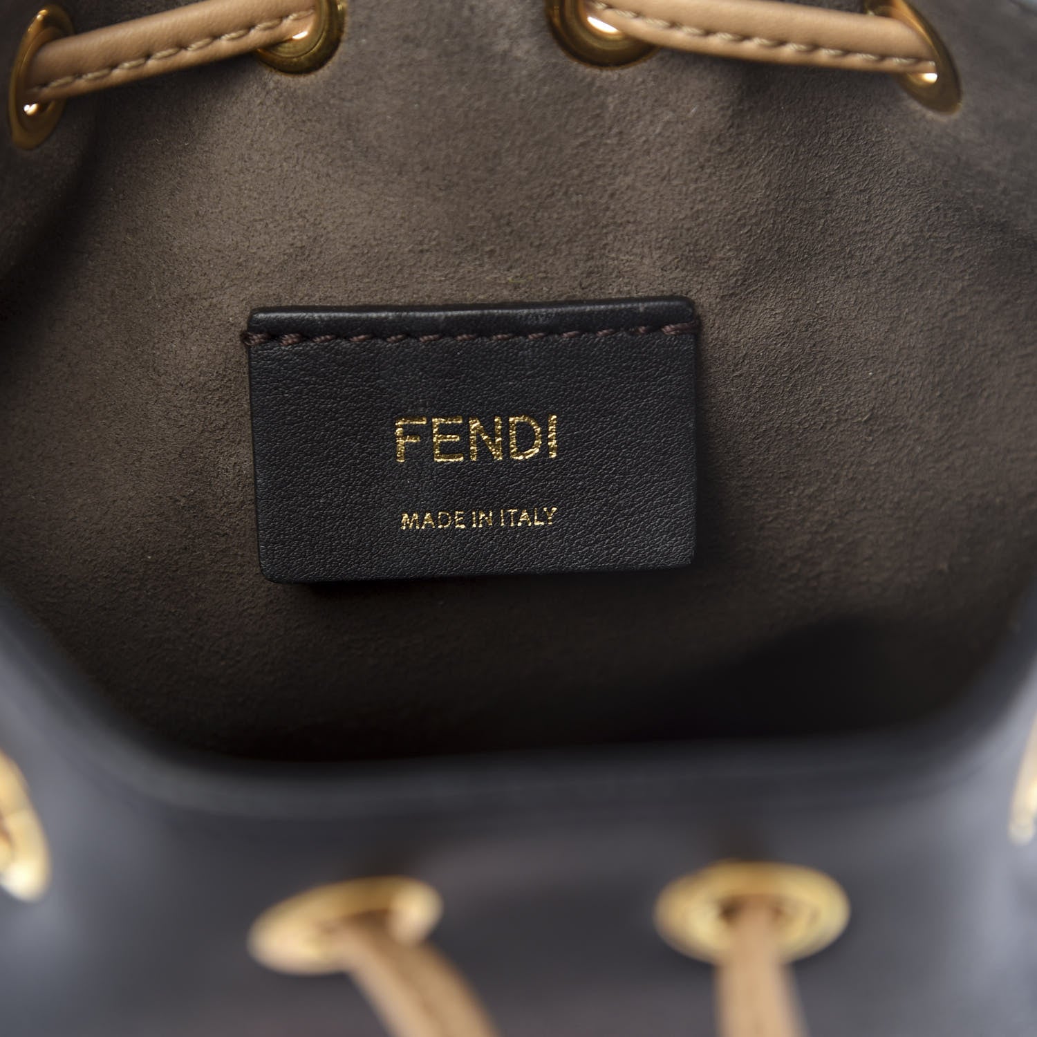 Fendi Vitello Liberty F is Fendi Stamp Patch Mini Mon Tresor Bucket Bag Blue Notte Cuoio Flamingo 7 of 8