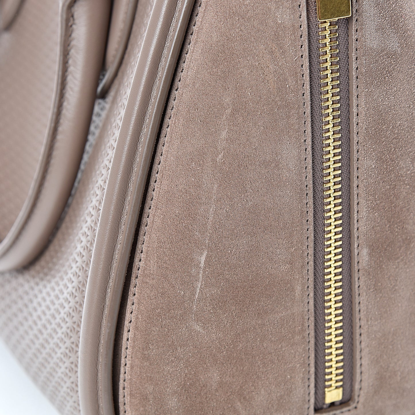 Calfskin Embossed Suede Large Heroine Tan
