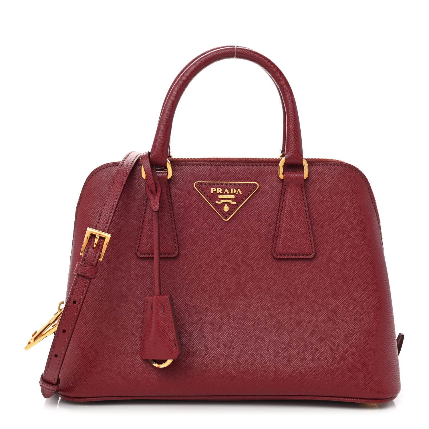 Prada Saffiano Lux Small Promenade Tote Cerise 1 of 10