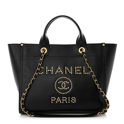 Chanel Caviar Small Studded Deauville Tote Black 1 of 12