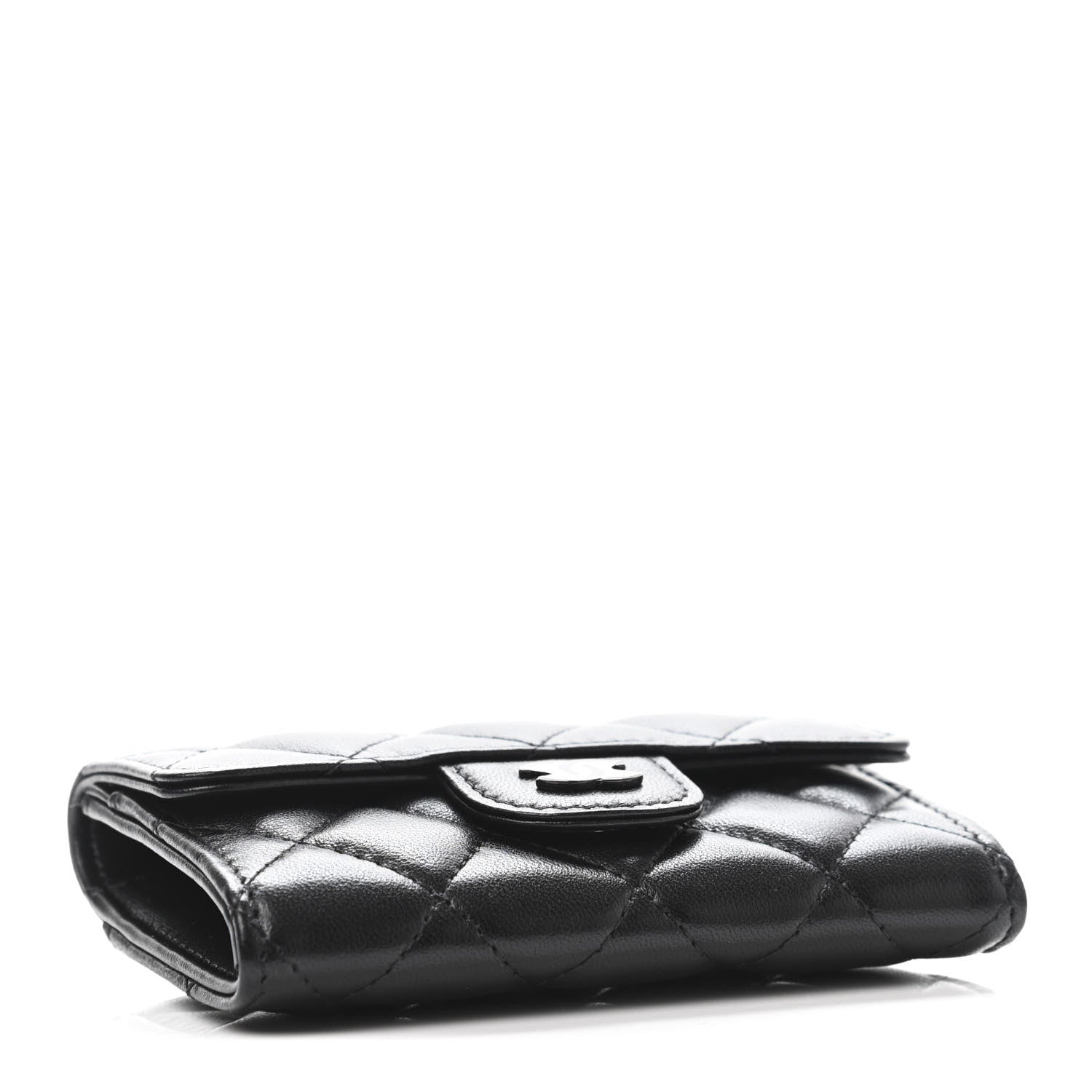 Chanel Lambskin Quilted Flap Card Holder Wallet So Black 3 of 4