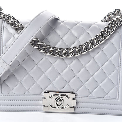 Chanel Lambskin Quilted Medium Boy Flap Grey 8 of 11