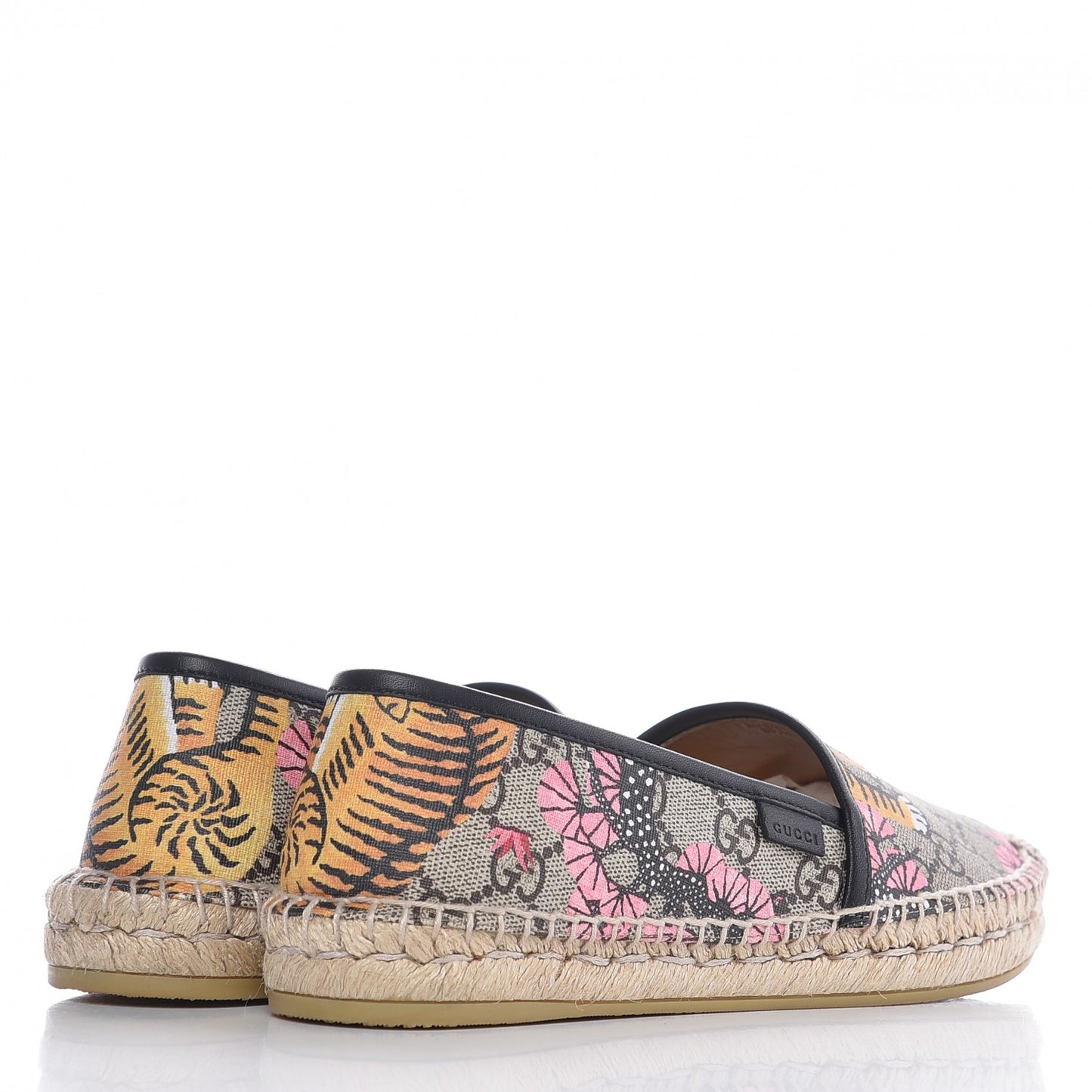 GG Supreme Monogram Bengal Espadrilles 38.5 Beige Pink