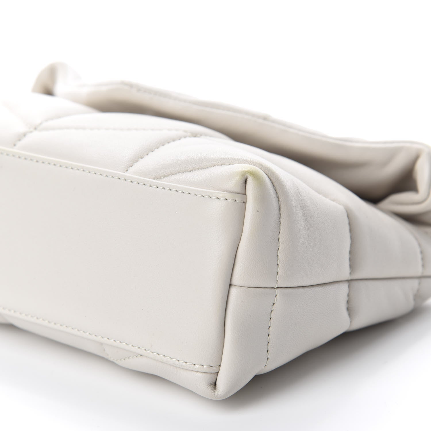 Saint Laurent Lambskin Quilted Toy Loulou Puffer Monogram Chain Satchel Crema Soft 7 of 13