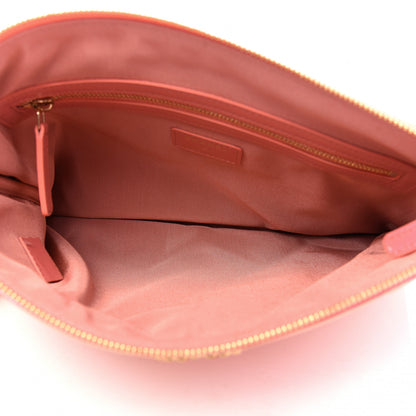 Chanel Iridescent Calfskin Quilted Large 19 Pouch Pink 5 of 10