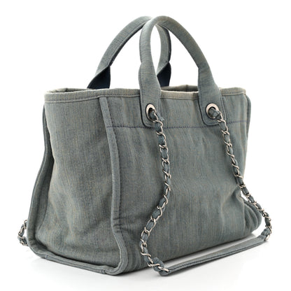 Chanel Denim Small Deauville Tote Light Blue 4 of 11