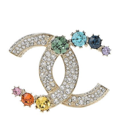 Chanel Crystal Over The Rainbow CC Brooch Gold Multicolor 1 of 5
